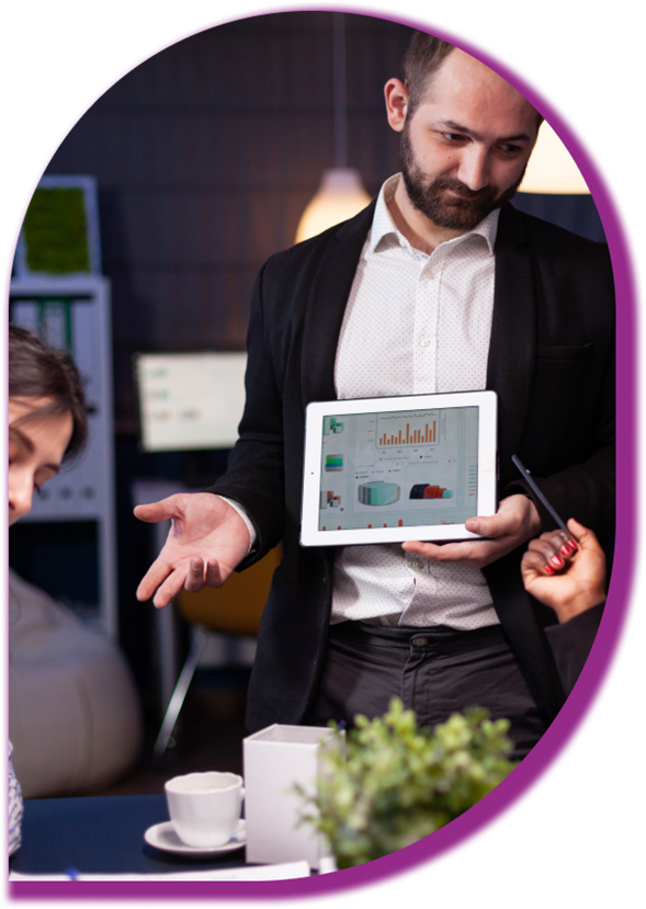 Professional with tablet